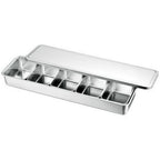Thumbnail image #1 for Louis Tellier US N4411 Rectangular 18/8 Stainless Steel Japanese Bento Box Set with Cover and 5 Bins