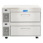 Thumbnail image #1 for Randell Storage & Display FX-2WS-290 Refrigerator/Freezer Work Table, 43.03" W, 2 Drawers, Stainless Steel, Self-Contained
