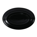 Thumbnail image #1 for CAC China Tango TG-12-BLK Porcelain Oval Platter, 10-5/8" x 7-3/4", Embossed Rim, Black Case of 2 Dozen