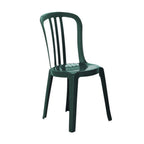 Thumbnail image #1 for Grosfillex Miami US495578 Outdoor Resin Stacking Side Chair, Slat Back, Amazon Green Case of 32