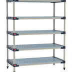 Thumbnail image #1 for Metro MetroMax 4 M4-2142G-63-S5 Stationary Polymer Starter Shelving Unit, 5-Shelf, 21"D x 42"W x 63"H