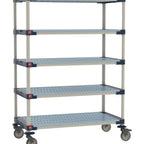 Thumbnail image #1 for Metro MetroMax 4 M4-2148G-68-M5 Mobile Polymer Shelving Unit, 5-Tier Louvered, 21"D x 48"W x 68"H, 4 Posts