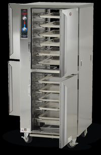 FWE Pass-Thru Full-Height Mobile Heated Holding and Humidified Cabinet, Stainless Steel, 12-Pair Tray Slides