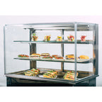 Thumbnail image #2 for RPI Industries Vienna VICD3-27-R-SQ-SC-INS-FRL Refrigerated Open-Air Display Case, 44-1/4"W, Self-Contained, Stainless Steel, 2 Shelves