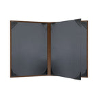 Thumbnail image #2 for Risch Chesterfield CH-4V 8.5X11 Padded Faux-Leather Ostrich-Texture Menu Cover, 8-1/2 x 11 in, Booklet, 4 View Case of 25