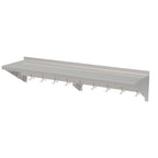 Thumbnail image #1 for ATSMFG MET MET-WSP-1560 ATS MFG Wall-Mounted Stainless Steel Shelf with Pot Rack, 60"W x 15"D, 10 Hooks