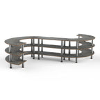 Thumbnail image #1 for Steelite International Mogogo, Modular MGCMSB02GSXF 3-Tier S-Shaped Modular Serving Station, Grey Slate, 141-1/2 x 124 x 35 in