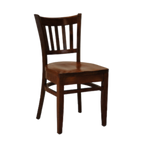 Thumbnail image #1 for JustChair Manufacturing W34718-SS Wood Side Chair, Floating Slat Back, Solid Wood Seat, German Beech Wood Frame
