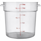 Thumbnail image #1 for Libertyware RFC18 18 qt Clear Polycarbonate Round Storage Container with Handles and Quart/Liter Graduation Markings Case of 6
