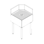 Thumbnail image #1 for Perlick Corporation TS90TC Stainless Steel Underbar Corner Angle Filler, Inside Full Corner, 90° Angle, Drainboard Top, Clipped Rear, 6" Backsplash