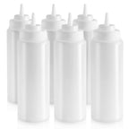 Thumbnail image #1 for New Star Foodservice Inc. 26269 32 oz Clear Plastic Wide-Mouth Squeeze Bottle with Cap, Single Tip Case of 4