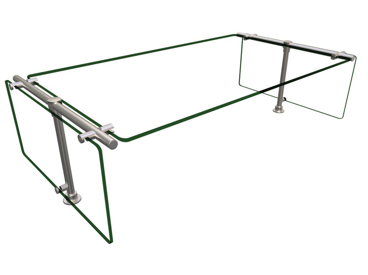 Product image #2 for Hatco Flav-R-Shield ES53-36 1-Bay Stationary Double-Sided Self-Service Sneeze Guard, 36 Inch W x 20 Inch D x Adjustable to 54 Inch H