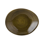 Thumbnail image #1 for Tuxton China Artisan Geode GGW-652 Porcelain Ellipse Plate, 12 x 9-3/4 x 2 in, Walnut 1 Dozen
