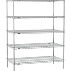 Thumbnail image #1 for Metro Super Erecta SE-2142C-63-S5 Wire Stationary Starter Shelving Unit, 42"W x 21"D x 63"H, 5 Shelves, Chrome
