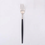 Thumbnail image #1 for Kadra Kitchenware Vikko Dine VF-SF10-VBS Salad Fork, 7", 18/10 Stainless Steel, Two-Tone Brushed Black & Silver Case of 12