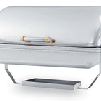 Thumbnail image #2 for Vollrath New York, New York® 46258 9-Quart Rectangular Drop-In Chafer, 18/8 Stainless Steel, 3-Position Retractable Dome Cover