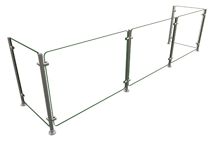 Product image #2 for Hatco Flav-R-Shield EP5-96 Single-Sided Full-Service Pass-Over Sneeze Guard, 96-Inch W x 18-Inch D x 25-Inch H