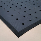 Thumbnail image #1 for Cactus Mat Black Cloud 2200F-C4H Grease-Resistant Black Rubber Runner Mat with Drain Holes, 48" Wide x 3/4" Thick