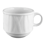 Thumbnail image #1 for Vertex China Grass Valley GV-1S-P Porcelain Coffee Cup, 8 oz, Handle, Stackable, Embossed Case of 3 Dozen