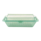 Thumbnail image #1 for Dinex DXEC-11-1-JA Reusable Rectangular Half-Size Polypropylene Container, Jade, 9 x 6-1/2 x 2-3/4 in