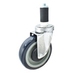 Thumbnail image #1 for BK Resources 5SS-2RA-PLY 5" Swivel Stem Caster with Polyolefin Wheel, 300 lb Capacity, Stainless Steel