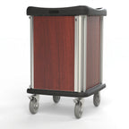 Thumbnail image #1 for Dinex Phantom DXPPH12CH 12-Tray Meal Delivery Cart with Self-Latching Door and 8" Casters, Cherry