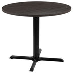 Thumbnail image #1 for Flash Furniture GC-M-BLK-15-GRY-GG Round Laminate Conference Table, 36" Diameter, 30" High, Rustic Gray, X-Base