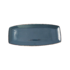 Thumbnail image #1 for Tableware Solutions USA Rustics by Continental 32CURV192-03 Blue China Rectangular Curved Platter, 14-2/5 x 6-1/10 in Case of 12
