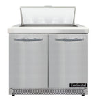 Thumbnail image #2 for Continental Refrigerator SW36N8-FB 36" Two-Door Sandwich Prep Table, 8-Pan Top, Front-Breathing Refrigeration
