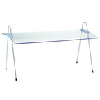 Thumbnail image #1 for G.E.T. Frilich Guard 3089082 Portable Double-Sided Sneeze Guard, 25.6"W x 16.5"D x 15.4"H, Self-Service, Adjustable Clear Acrylic, Wire Legs