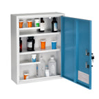 Thumbnail image #2 for Alpine Industries ADI999-04-BLU Medical Security Cabinet, 16"W x 6"D x 21"H, Dual Lock, Surface Mount, Blue