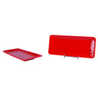 Thumbnail image #1 for Thunder Group Classic 24110PR Rectangular Melamine Plate, 11-1/4" x 5", Pure Red, Wave Edge Case of 3 Dozen