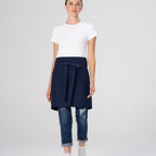 Thumbnail image #1 for Chef Works AHS02-DNA-0 Half Bistro Canvas Apron, Unisex, Dark Navy, 80% Recycled Polyester/20% Cotton