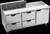 Thumbnail image #6 for Beverage-Air 72-Inch Three-Section Sandwich Prep Table Refrigerator with 4 Drawers, 1 Door, and 10-Pan Top