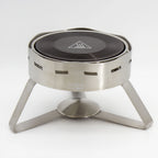 Thumbnail image #1 for Eastern Tabletop Ecoburner EB15009 Large Waterless Round Chafer Frame/Stand, Brushed Stainless Steel