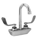 Thumbnail image #1 for Component Hardware Encore KL45-4002-RE4 Wall-Mount Commercial Pre-Rinse Faucet, 4" Centers, 6" Stainless Gooseneck Spout, Compression Valves