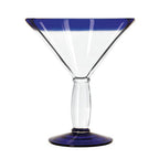 Thumbnail image #1 for Libbey Aruba 92306 15 oz Hand-Blown Cocktail Glass with Cobalt Blue Rim and Foot