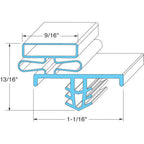 Thumbnail image #1 for AllPoints Foodservice Parts & Supplies Mavrik 741385 Magnetic Push-In Door Gasket, Gray, 25-1/4 x 59-5/8 in
