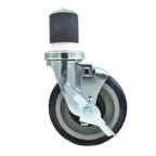 Thumbnail image #1 for BK Resources 5SBR-4RA-PLY-TLB 5" Polyurethane Swivel Stem Caster with Top Lock Brake, 300 lb Capacity