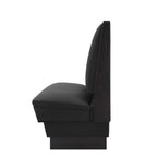 Thumbnail image #2 for ATSMFG ATS AT&S-QAS-LX42-6CH-BLK Single Upholstered Restaurant Booth, 42 in H, Black, Dark Walnut Elm Wood Top & End Caps