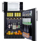 Thumbnail image #2 for Summit Commercial Summit Appliance MRF6BK2SSA Combination Refrigerator/Microwave, 5.8 cu. ft. Refrigerator, 700W, 24 in. Wide