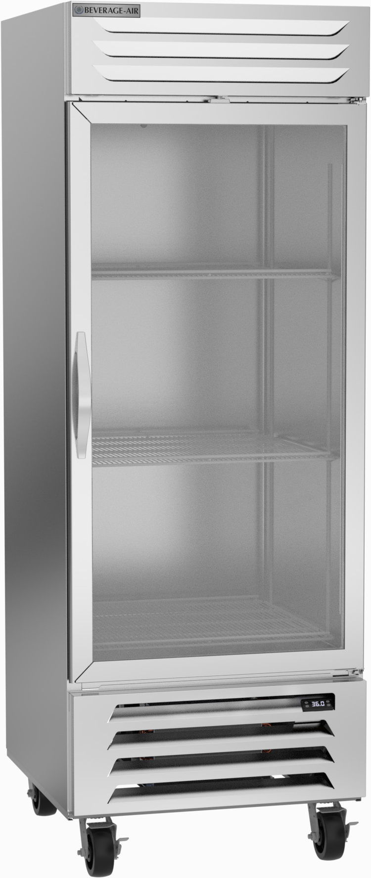 Product image #6 for Beverage-Air Vista® Series One-Section Reach-In Refrigerator with Glass Door, 25.97 Cu. Ft., Bottom-Mounted Self-Contained