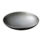 Thumbnail image #1 for Korin Inc Miroku BWL-311 Footed Shallow Coupe Bowl, 9" Diameter, 2.7 oz, Ceramic, Matte Charcoal Accent/Black