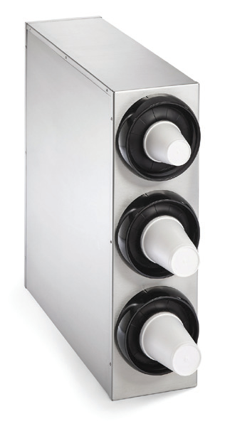 Product image #3 for Vollrath Stainless Steel 3-High Vertical Countertop Cup Dispenser Cabinet with INC-80 Dispensers