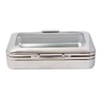 Thumbnail image #1 for Tableware Solutions USA RECT204 9 qt Rectangular Stainless Steel Induction Chafing Dish with Hinged Glass Lid