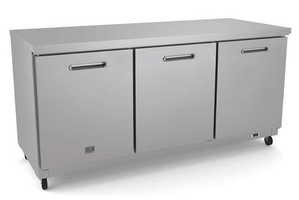 Product image #6 for Kelvinator Commercial 72-Inch Three-Section Undercounter Refrigerator with Solid Hinged Doors