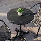 Thumbnail image #1 for Flash Furniture ST-RD600C-1-M-3A-M-BLK-MAR-GG Round Tabletop, 24" Diameter, Black Faux Marble, HPL Wrapped