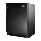 Thumbnail image #1 for Summit Commercial FF7BK Undercounter Refrigerator, 1-Section, 5.5 cu. ft., Freestanding, Reversible Solid Door, Black