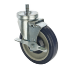 Thumbnail image #1 for 1880 Hospitality Focus Foodservice FTC121351 5-Inch Polyurethane Threaded Stem Caster Set, 1/2-13 Thread, Swivel, 2 Brakes Case of 4