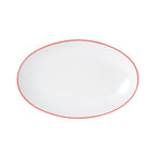 Thumbnail image #1 for Mikasa Hospitality (Lifetime Brands, Inc.) Bistro 5260297 Oval Vitrified Porcelain Entree Plate, 13-3/4" x 8-7/8", Red Case of 12